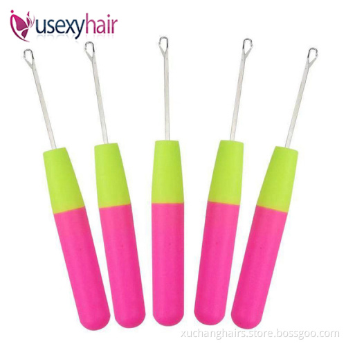 Hair Crochet Hooks Plastic Handle Stainless Steel Crochet Hook Needle For Hair